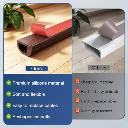 Silicone Cord Covers for Wires on Wall Cord Hider Self-Adhesive - Image 4