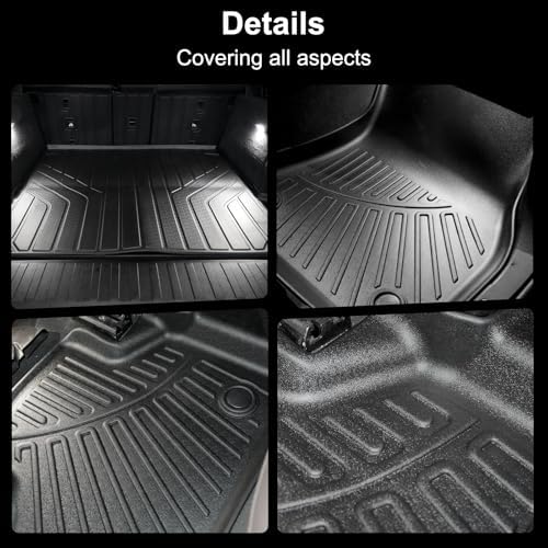 Floor Mats & Trunk Mat for 2019-2024 2025 BMW X5 40i/50i/M50i/M60i/M/M Competition,TPE All Weather Protection 2 Rows Full Set Car Mats - Image 6