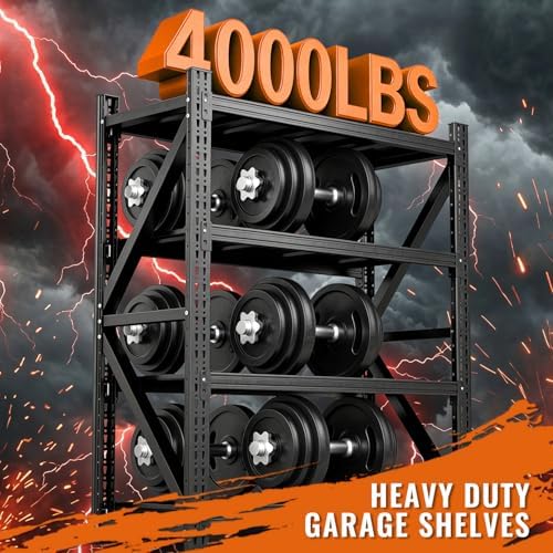 4000LBS 4 Tier Garage Storage Shelves, Heavy Duty Adjustable Storage Rack for Warehouse, Basement, Shop and Office, Commercial-Grade Steel Organizer, 59" W x 24" D x 69" H - Image 3