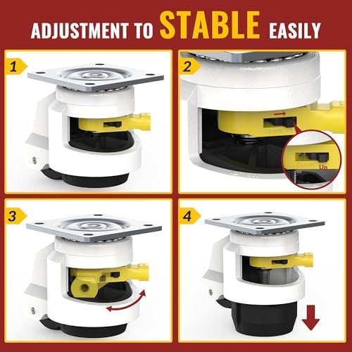 HOLKIE Leveling Casters with Ratchet Handle Design丨Total Capacity 2600 lbs - Image 4