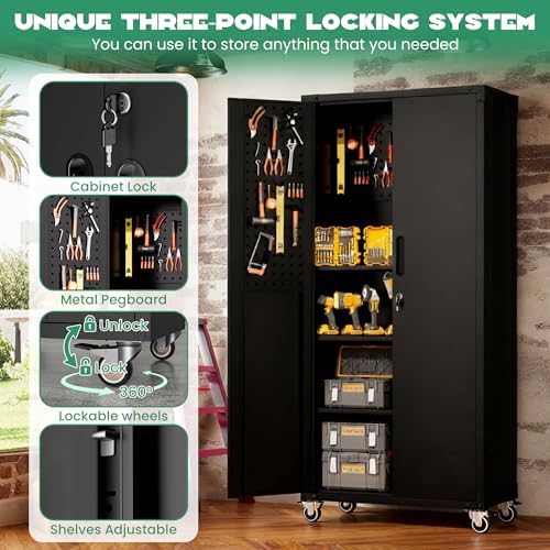 Garage Cabinet System | Heavy Duty Steel All-in-One Modular Garage Cabinet Set for Ultimate Workshop Organization | Easy Assembly Garage Storage Cabinets & Tool Bench - Image 5