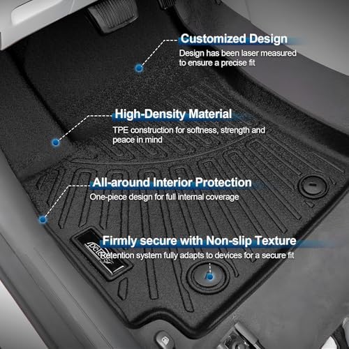 Peleus Floor Mats for Hyundai Kona 2024 2025 2026 (No Electric Model),TPE All Weather Protection 2 Rows Car Floor Liners with Cargo Liner Hyundai Kona Trunk Mat+Floor Mats - Image 2