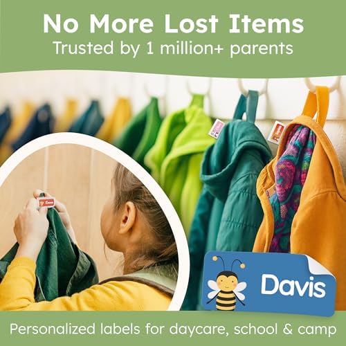 Personalized Name Labels for Kids (70 Labels) - Durable & Waterproof Custom Name Stickers for Clothing Tags, School Supplies, Camp & Daycare - Adventure (1.2”x0.5”) - Image 2