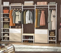 Aheaplus Closet System with 6 Drawers, 8FT Wood & Metal Closet Organizer by Aheaplus