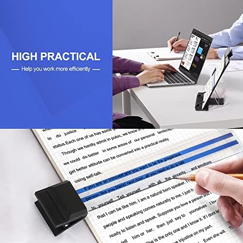 Desktop Document Holder Stand with 7 Adjustable Positions, Black Metal File Organizer Management Copyholder for Typing Speech Reading A4 Letter Music Book Tablet Office, with Paper Clip and Line Guide - Image 2
