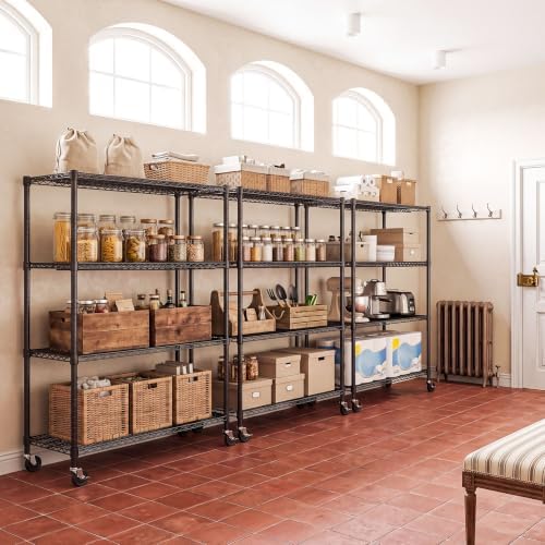IZEUK Heavy Duty 72" Industrial Black Metal Garage Storage Shelf - Image 2