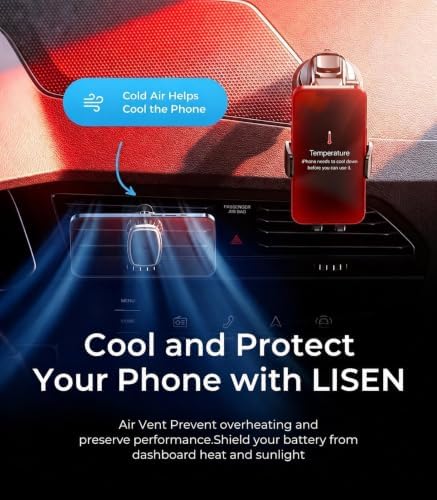 LISEN for MagSafe Car Mount,360° Adjustable Vacuum Magnetic Phone Holders for Your Car, for iPhone 17 Pro Max 16 15 14 13 12 Plus Air for All Smartphones - Image 4