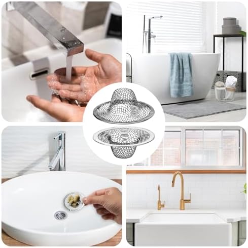 AHQiZFX 8 Pieces Mesh Sink Strainer, 2.12" Top / 1" Bathroom Stainless Steel Drain Filter Small Hair Basket Catcher Fits Most Kitchen Sinks Bathroom Sinks Shower Drains Floor Drain - Image 7