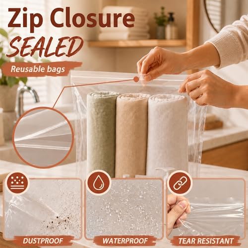 10 Pack 5 Gallon Extra Large Clear Plastic Zipper Bags - Image 3