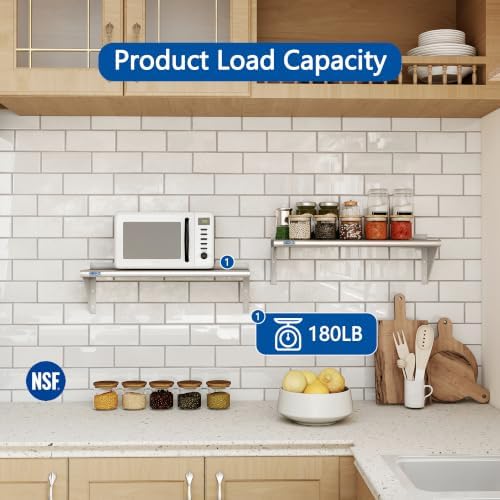 HARDURA 2 Pack Stainless Steel Shelf 12" X 36", 180LB - Image 5