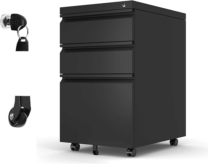 SUXXAN 3 Drawers Metal Filing Cabinet by SUXXANFurniture