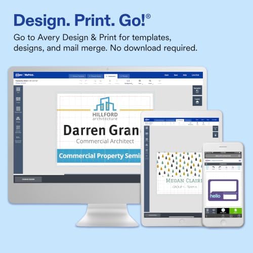 Avery Customizable Name Tags, 2-1/3" x 3-3/8", White with Blue Border, Removable Adhesive, 100 Name Badge Labels per Pack, Great for Meetings, Events, and More (6 Packs of 44144) - Image 6