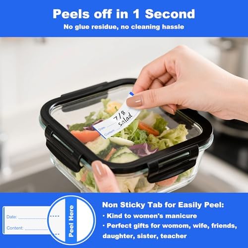 NATURALABEL 300 Removable Freezer Labels with Dispenser, 1" x 3" (Blue) - Image 3