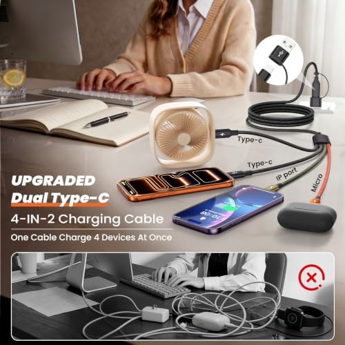 4 in 2 Multi Charging Cable, 2Pack 5FT Charging Cords for Multiple Devices - Image 2