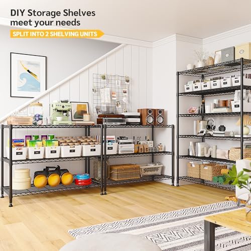REIBII 6-Tier Storage Shelves, 75''H 1200LBS Garage Shelving for Warehouse (Pack of 2) - Image 6
