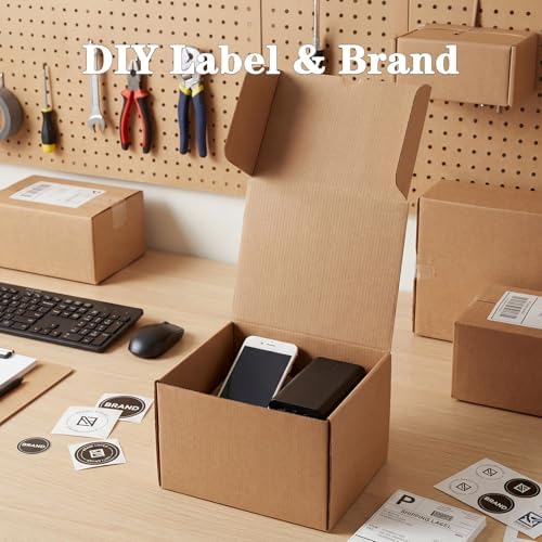 WIFTREY 10"x8"x6" Shipping Boxes Set of 15 Brown, 10 x 8 x 6 Corrugated Cardboard Box for Shipping Small Business, Gift Packing, Mailing Wrapping Present - Image 6