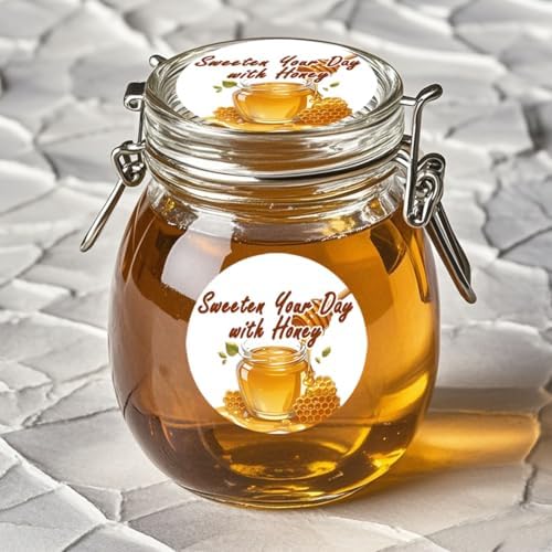 240PCS Honey Jar Stickers - Pure Nature Honey Bottle Stickers for Decorations and Gift Tags - Image 4