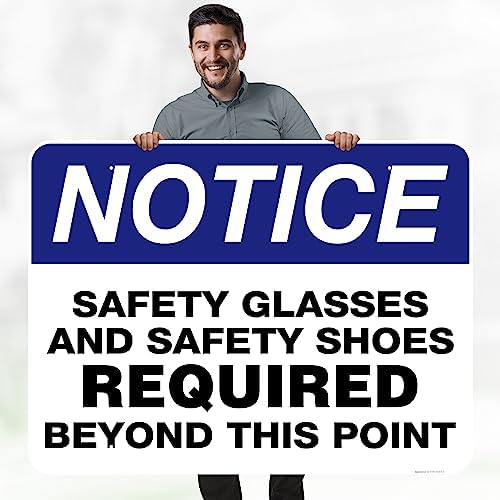 Safety Glasses and Safety Shoes Required Beyond This Point Sign, 36x48 - Image 2