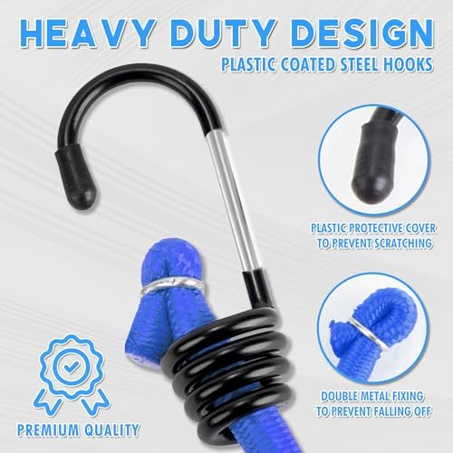 CARTMAN 22-Piece Bungee Cord Assortment with Metal Hooks - Image 3