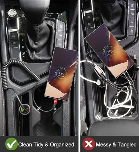 USB C to USB C Cable 6ft, 2Pack Coiled USBC Charger Cable for CarPlay - Image 6
