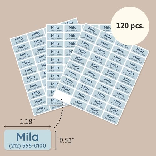 TeddyLabels - Clothing Labels for Nursing Home (120) – Self-Adhesive Name Tags for Clothes and Personal Items. Personalized Labels for Daycare, Nursing Homes, and Laundry Use - Light Blue - Image 6