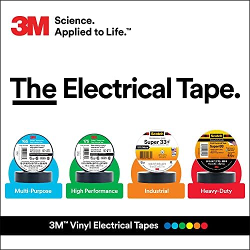 3M Scotch Super 33+ Electrical Tape, 3/4 in x 20 ft, 10 Rolls, Black - Image 6