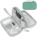 FYY Electronic Organizer, Travel Tech Pouch Bag, Medium, Green Quilted by FYY