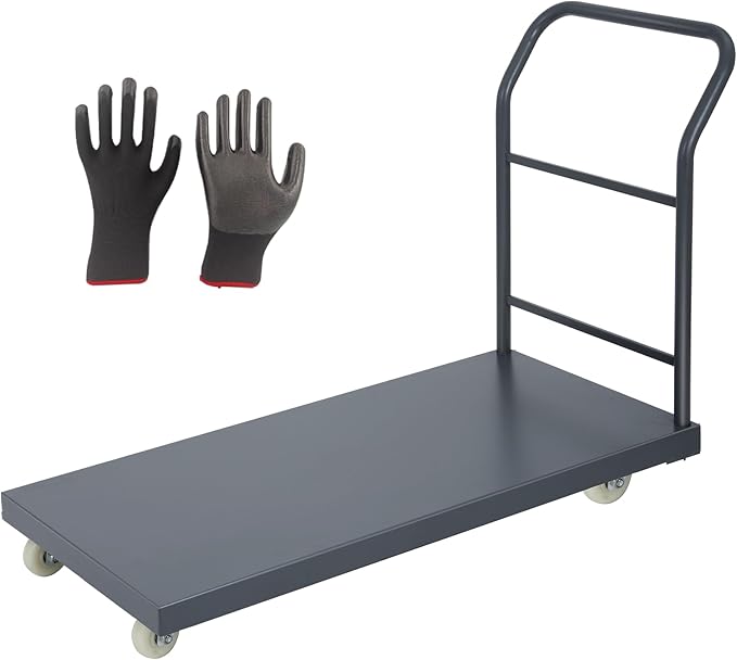 Heavy Duty Flatbed Cart 48"x24" Platform Truck, 2000 lbs Capacity Steel Hand by Unknown