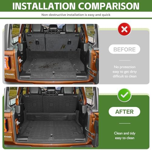 Cargo Liners for 2021-2026 Jeep Wrangler JL Unlimited 4XE 4 Door,Trunk Mat with Seat Back Cover Accessories All Weather Rear Cargo Mat Backrest Protector for 4XE (Not for 4X4 Gas Type) - Image 2