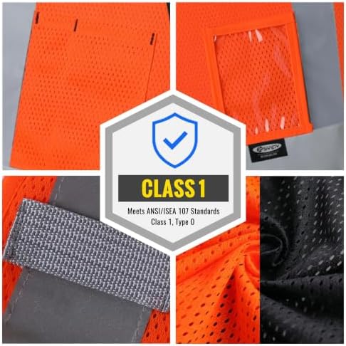 JKSafety Safety Vest for men women Hi Vis Vest with Pockets and Zipper High Visibility Construction Vests BX310 - Image 4