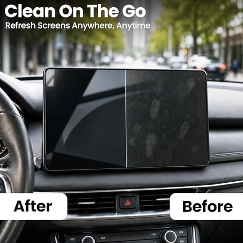 EVEO Car Screen Cleaner Spray and Wipe -2-in-1 iPhone Cleaner, iPad Screen Cleaner & Phone Screen Cleaner - Touchscreen Mist Cleaner for Laptop, Computer, MacBook and More - 2 Pack (Grey & Purple) - Image 2