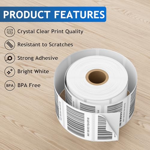 MaxGear 2.25" x 1.25" Direct Thermal Labels, 12000 Pcs/12 Rolls - Image 2