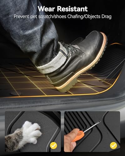 3W Floor Mats for Nissan Frontier 2022-2026 Crew Cab(Not for 2nd with Under Seat Speaker), All Weather TPE Custom Fit Car Liner for Frontier Crew Cab Pickup, Frontier Accessories, Black - Image 4