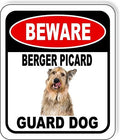 BEWARE BERGER PICARD GUARD DOG Aluminum Composite Outdoor Sign 15" x18" Metal Security Notice for Yard, Fence, Porch, Property, and Business – No Trespassing, Warning, Attack Dogs, Protection by WorkHouseSigns