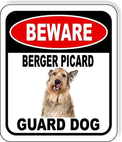BEWARE BERGER PICARD GUARD DOG Aluminum Composite Outdoor Sign 15" x18" Metal Security Notice for Yard, Fence, Porch, Property, and Business – No Trespassing, Warning, Attack Dogs, Protection by WorkHouseSigns