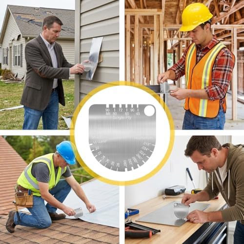 Upgraded Panel & Membrane Gauge Shingle,Stainless Steel Measuring Caliper for Metal Roof,Single/Dual-Ply Membranes,Replaces Shingle Gauge, Professional Roof Inspection Measurement Tool - Image 6