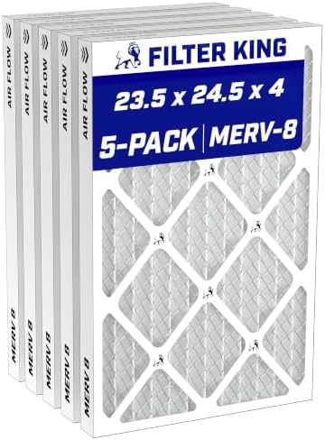 Filter King 23.5x24.5x4 Air Filter MERV 8, AC Furnace Filters (5-Pack) by FilterKing