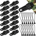 Heavy Duty Tarp Clips & Bungee Cords Set for Camping by SEPGLITTER