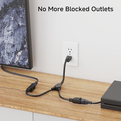 [ETL Listed] Cable Matters 2-Pack 16 AWG 2 Outlet Power Splitter, 1.2ft - Image 3