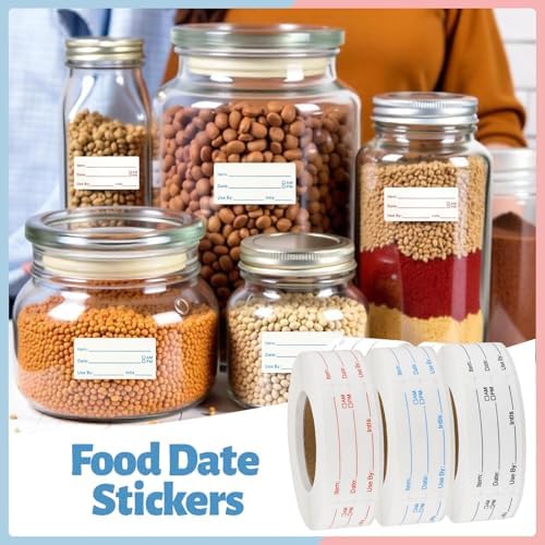 3 Rolls Removable Food Labels, 1500 Date Stickers, 1 x 2 Inch, 3 Colors - Image 6