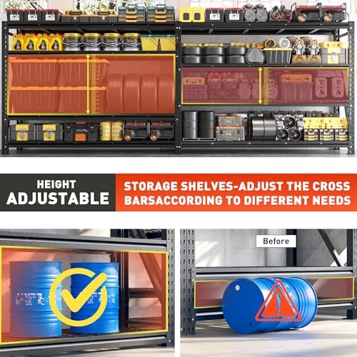 Romorgniz Garage Shelving Heavy Duty, 5000LBS Steel Rack for Garage, Shop - Image 5