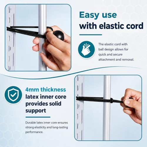 30 Pcs 4 Inches Ball Bungee Cords, Black Heavy Duty Heavyweight Tarp Black Ball Bungee, 4mm Thickness Weather Resistant Tie Down Strap, Suitable for Camping, Securing Tents, Fixing Cables and Hoses - Image 3