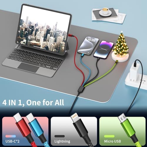 USB C Multi Charging Cable, Dual Type-C 4 in 1, 1Pack 5FT - Image 3