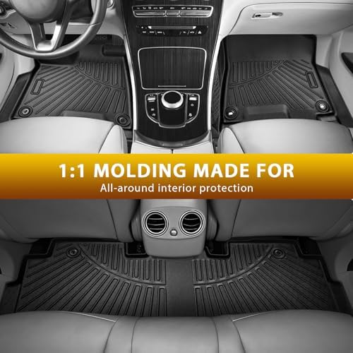 Powerty Floor Mats Cargo Liner for Honda Odyssey 2026 2025-2018 Mini Passenger Van Car Mats All Weather 3D TPE Anti-Slip Car Protection, 1st & 2nd & 3rd Set with Rear Cargo Mat Accessories - Image 6