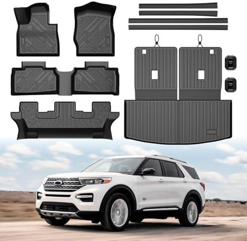 Floor Mat for Ford Explorer 2020-2026 Captain Chairs (Only Fit 7 Seats) by Mixsuper