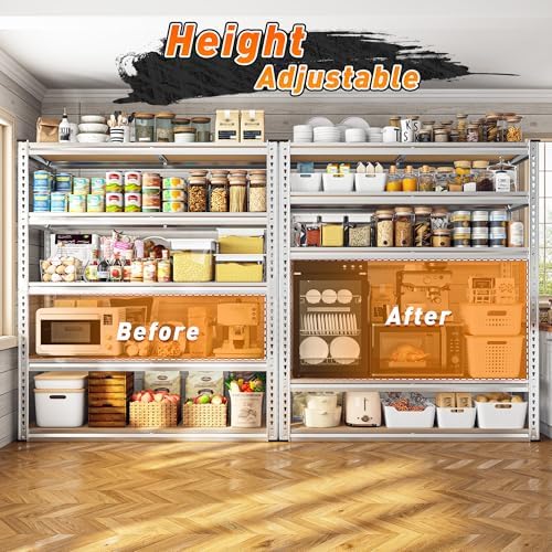 REIBII 2500LBS Garage Shelving,40"W Rust-Proof Storage Shelves For Basement - Image 4