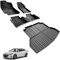 Floor Mats for Hyundai Elantra 2017-2020 - IKABEVEM All Weather Protection Floor Liners & Cargo Mat Full Set Custom Fit TPE Cargo Liner Car Mats for Elantra Accessories, Black by IKABEVEM