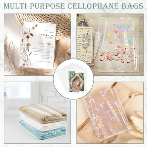 70 Pack 8x10" Clear Cellophane Bags for Shirts, Gift Wrapping, Artwork - Image 5