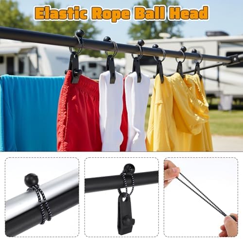 108Pcs Tarp Clips Heavy Duty with Carabiner Clips and Bungee Cords Set, Shark Tent Fasteners Clips Holder for Swimming Pool Cover Awnings Outdoor Camping Caravan Canopies Car - Image 7