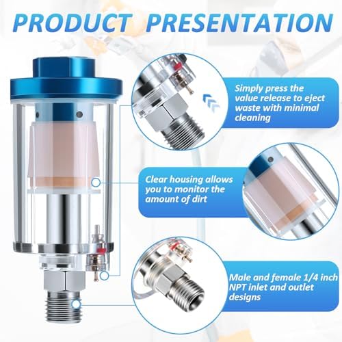 Mudder 2 Pcs Air Compressor Filter, 1/4 Inch Npt Air Oil Water Separator - Image 4